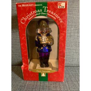 The Brass Key Christmas Treasures Hand Crafted Glass Ornament Classic Nutcracker